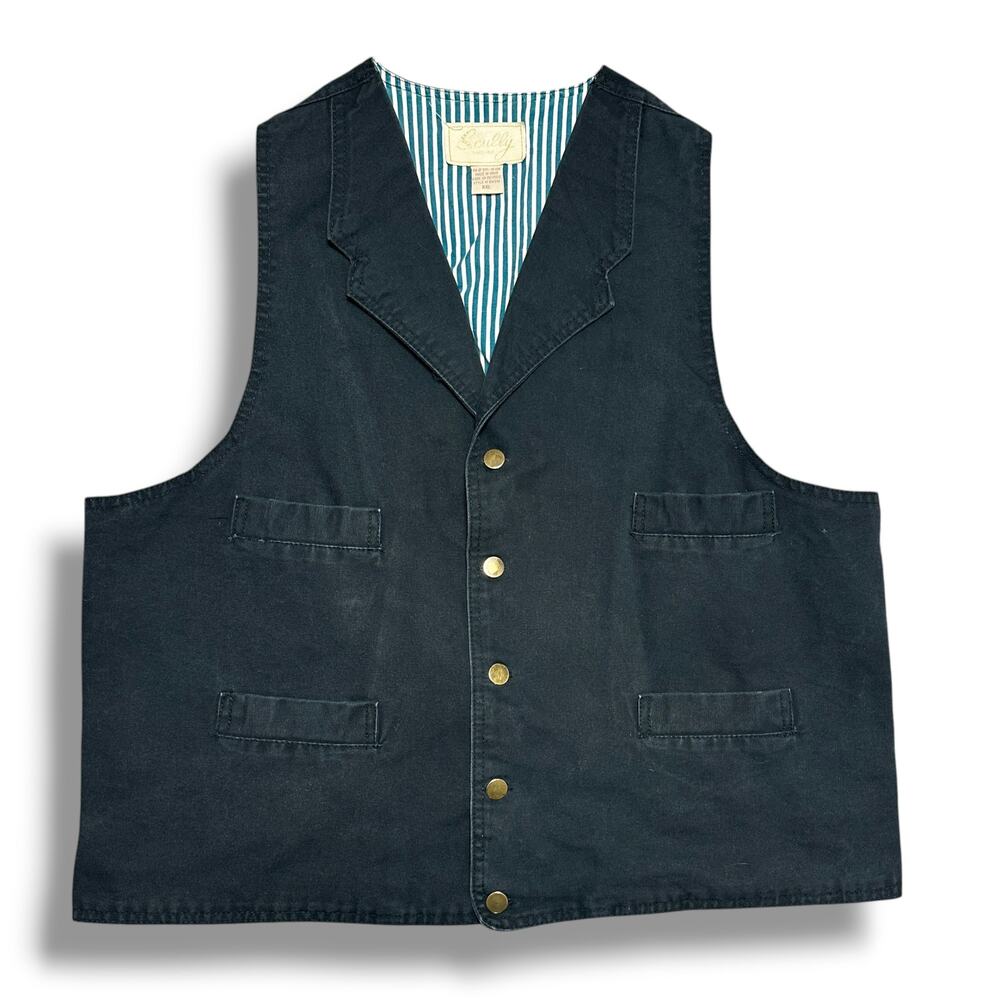Mens Scully RangeWear Duck Canvas Vest Western Frontier Workwear Black XXL